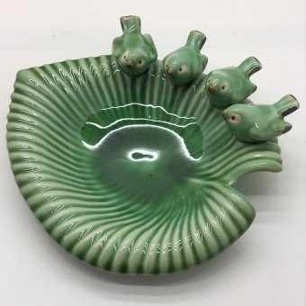 schaal vogel 4 minty groen 21x18x6