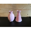 Vaas glas roze 11cm, in 2 modellen