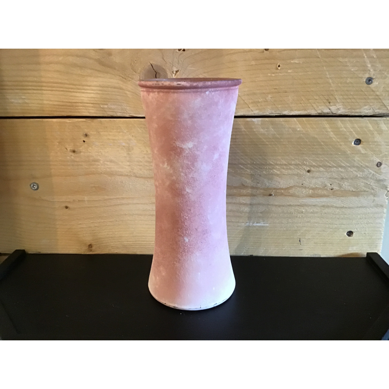 Vaas glas roze 25cm