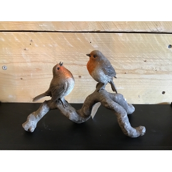 Roodborstjes op stam, 18x26