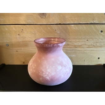 Vaas glas roze bol 15cm