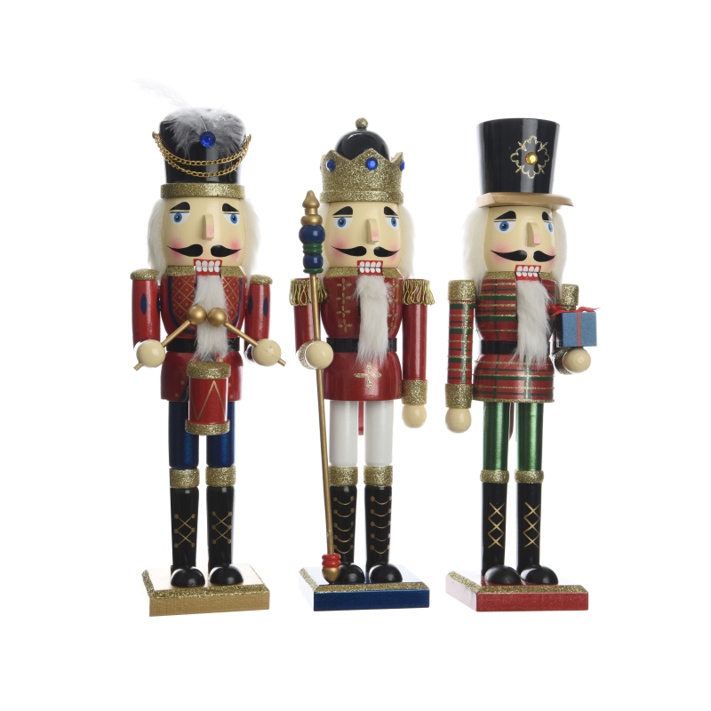 notenkraker vuren glitter 3ass ossenbloed 11x10x38cm