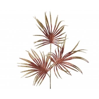 spray bladeren glitter rood/goud 23x67cm