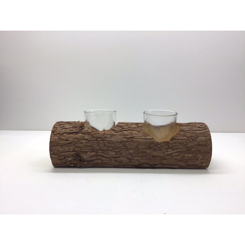 kaarsenhouder boomstam 2xwax 25x7