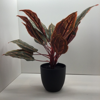 kunstplant in pot 40cm groen rood