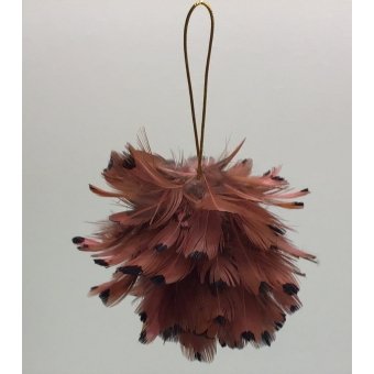 bal veren hanger bruin/rood 10cm